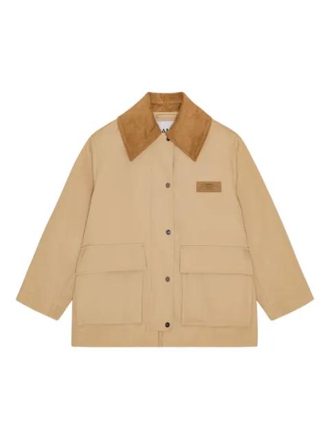 corduroy-collar utility jacket by GANNI