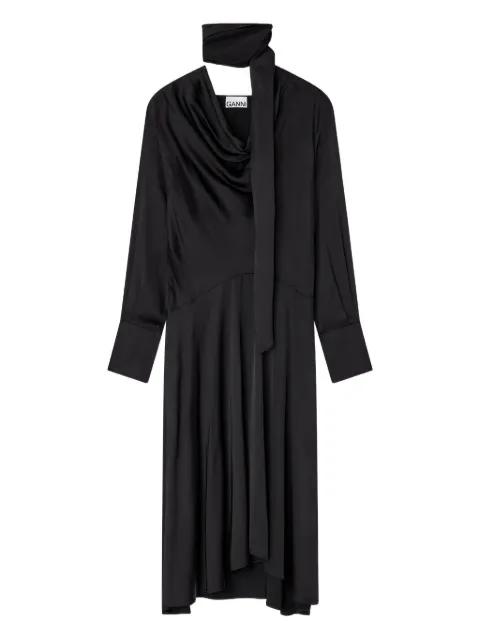 cowl-neck scarf midi dress by GANNI