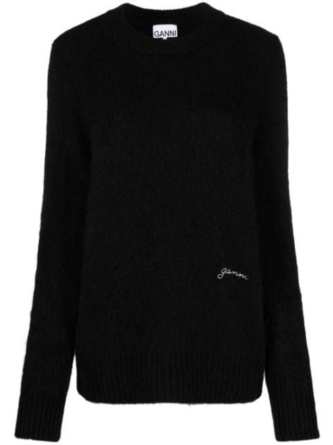 crew-neck alpaca wool-blend jumper by GANNI