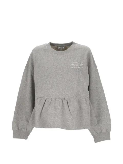 crew-neck ruffled sweatshirt by GANNI