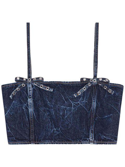 crinkled denim top by GANNI