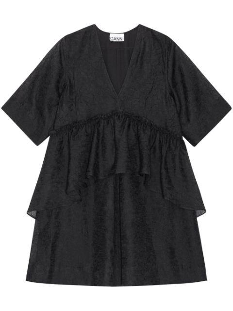 crinkled georgette minidress by GANNI