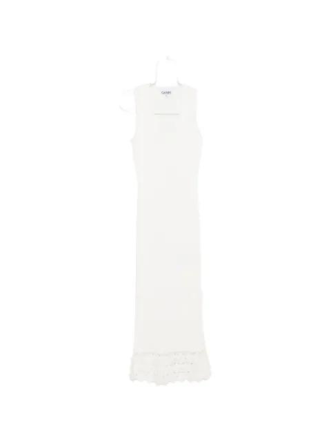 crochet V-neck long dress by GANNI