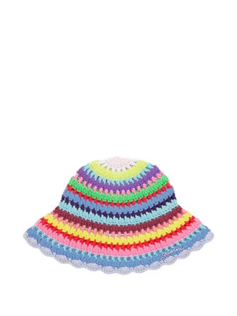 crochet-knit bucket hat by GANNI
