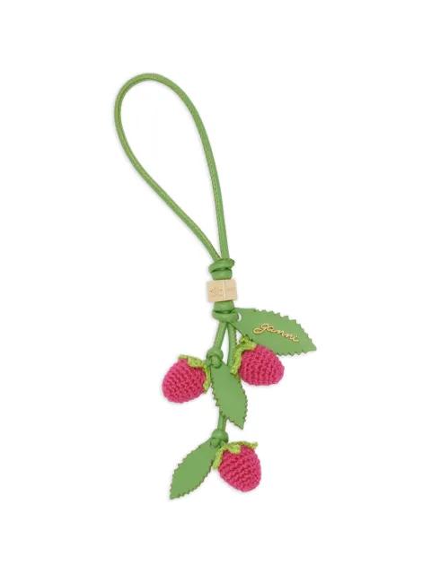 crocheted raspberry charm by GANNI