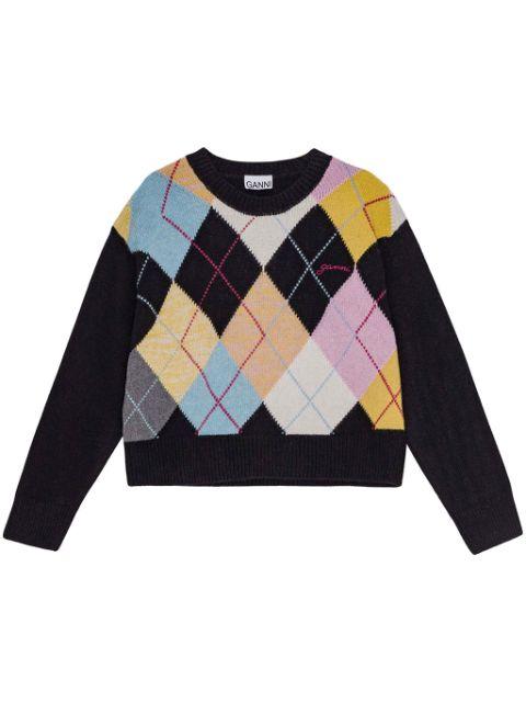 diamond-pattern jumper by GANNI