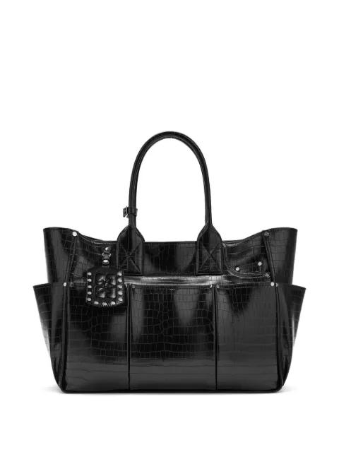 embossed studded tote bag by GANNI