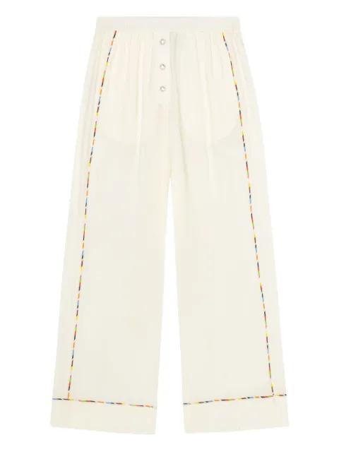 embroidered drawstring trousers by GANNI