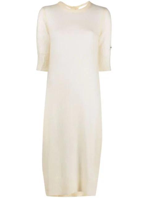 embroidered-logo detail dress by GANNI