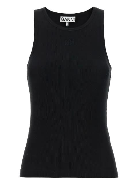embroidered-logo top by GANNI
