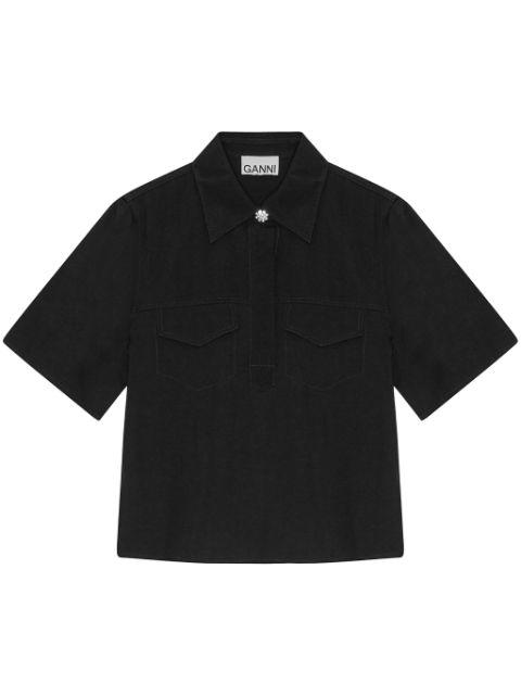 flap-pockets blouse by GANNI