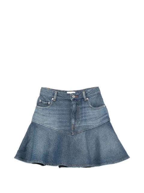 flared denim mini skirt by GANNI
