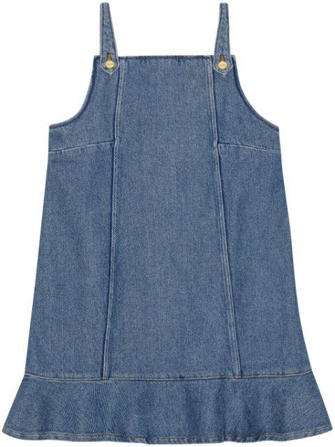 flared-hem denim mini dress by GANNI