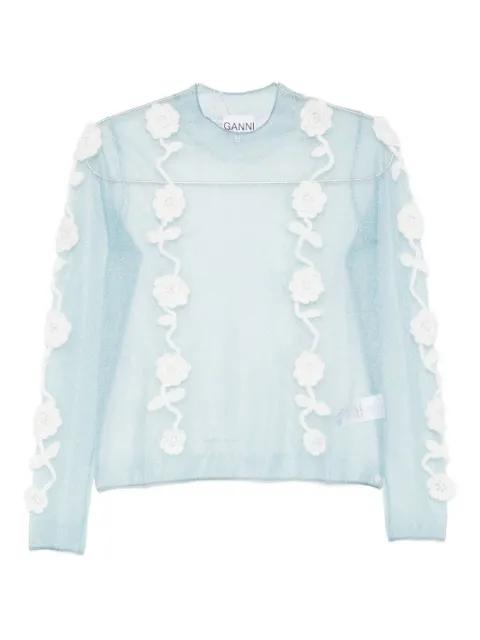 floral-appliqué blouse by GANNI