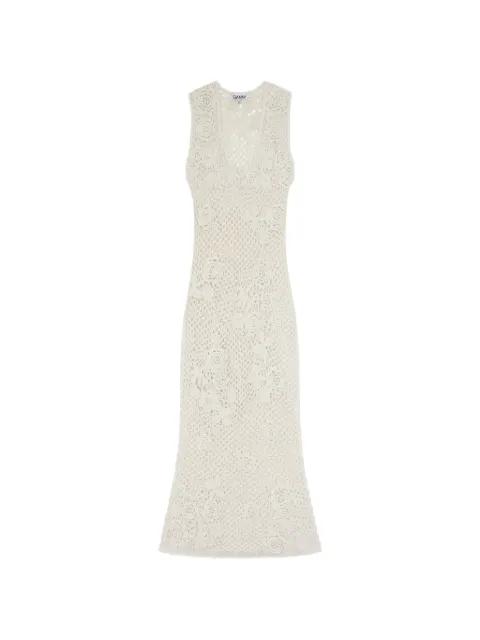 floral crocheted midi dress by GANNI