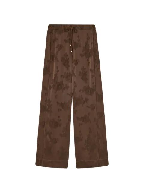 floral-jacquard drawstring-waist trousers by GANNI