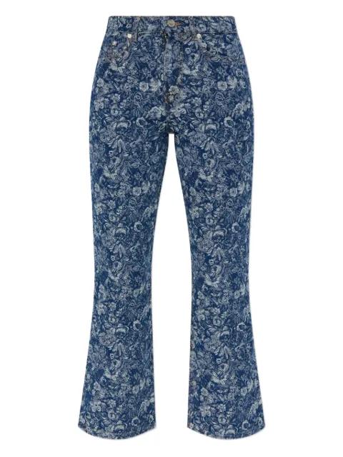 floral-jacquard jeans by GANNI