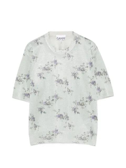 floral-print T-shirt by GANNI