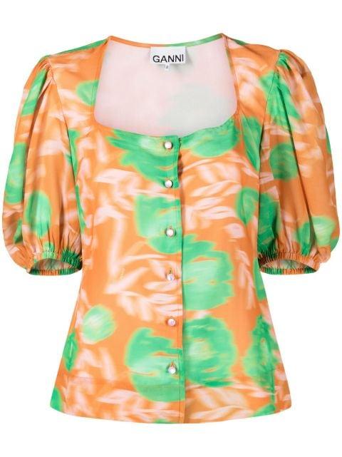 floral-print crepe blouse by GANNI