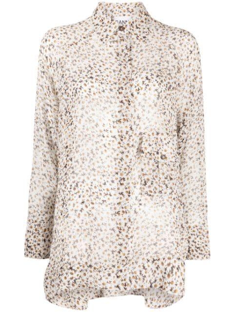 floral-print long-sleeve shirt by GANNI