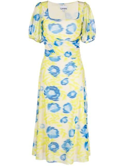 floral-print midi dress by GANNI