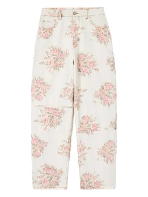 floral-print panelled jeans by GANNI