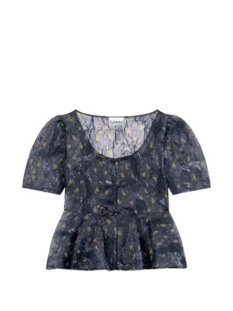 floral-print peplum blouse by GANNI