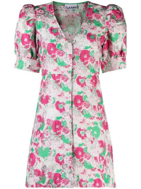 floral-print short-sleeve dress by GANNI