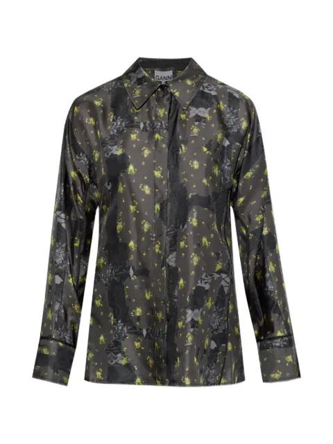 floral-print silk shirt by GANNI