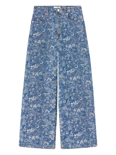 floral-print wide-leg jeans by GANNI
