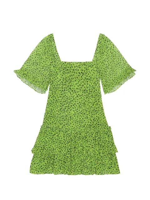 floral ruffled mini dress by GANNI