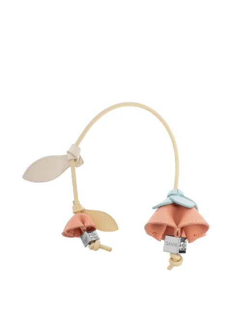 flower-detail leather bag accessory by GANNI