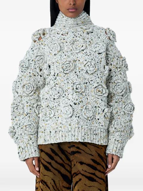 flower-knit sweater by GANNI