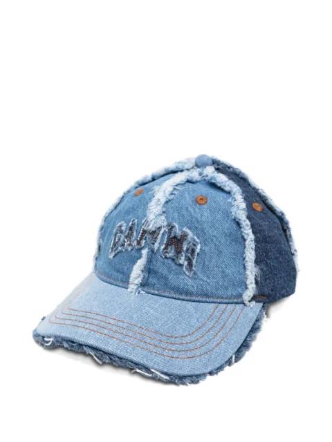 frayed panelled baseball cap by GANNI
