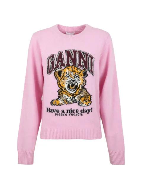 graphic-intarsia wool knitwear by GANNI