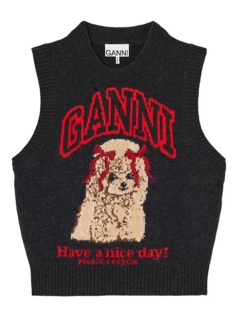 graphic knitted vest by GANNI