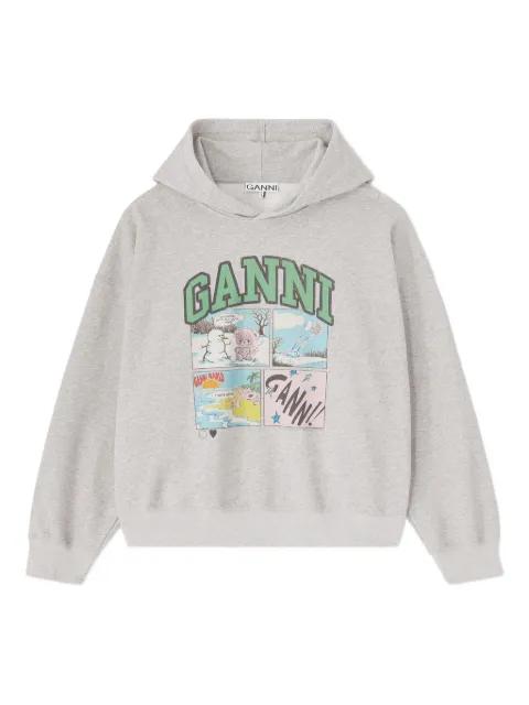 graphic-print hoodie by GANNI