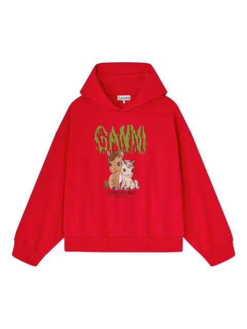 graphic-print hoodie by GANNI
