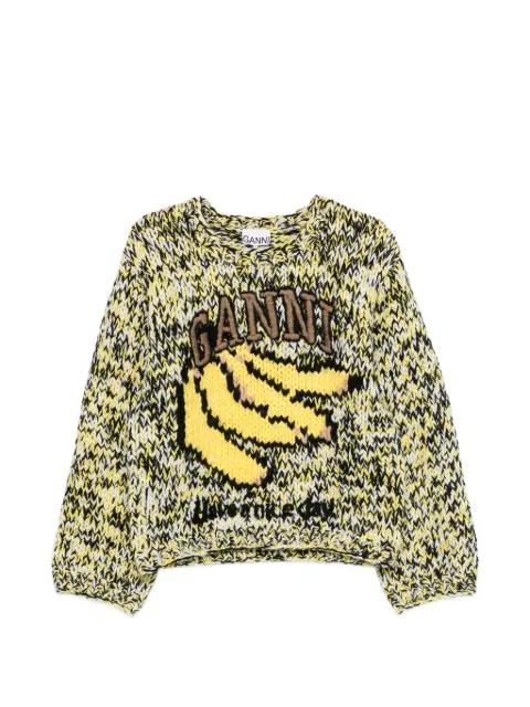 graphic-print intarsia sweater by GANNI