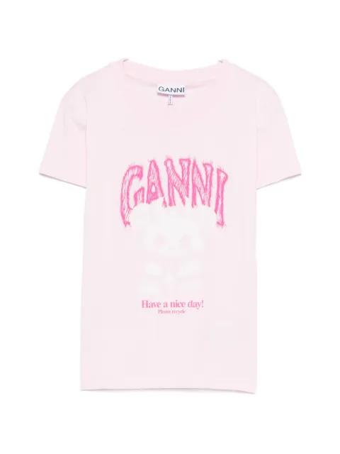 graphic-print jersey T-shirt by GANNI
