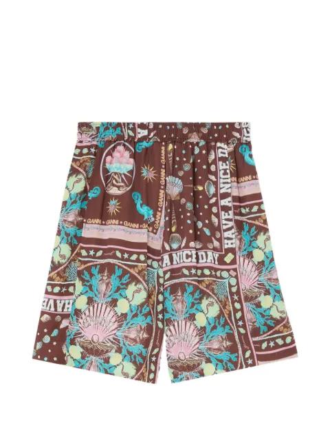 graphic-print shorts by GANNI