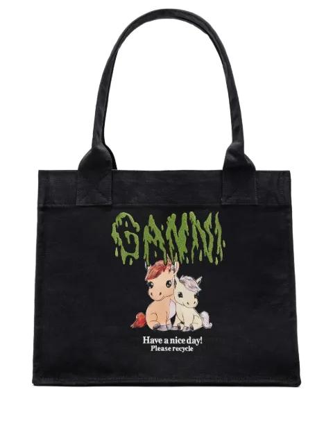 graphic-print shoulder bag by GANNI