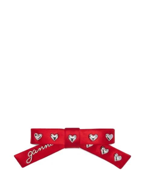 heart-studs bow-motif hair clip by GANNI