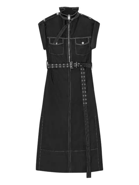 high-collar belted shirt dress by GANNI