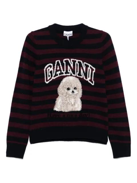 intarsia-knit jumper by GANNI