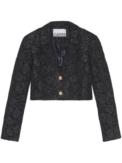 jacquard cropped jacket by GANNI