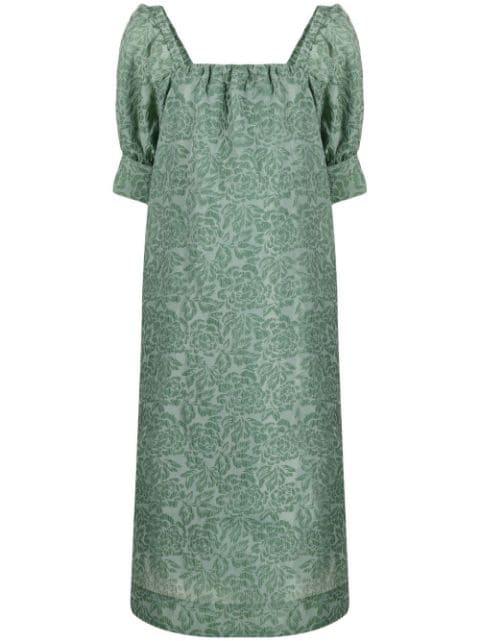 jacquard floral midi dress by GANNI