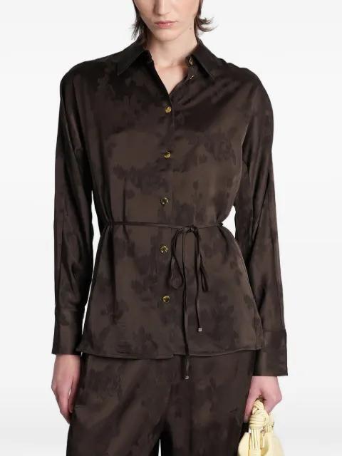 jacquard-pattern belted shirt by GANNI