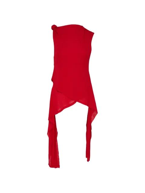 knot-detail asymmetric tank top by GANNI