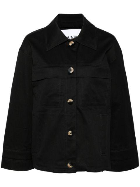 knot-detail canvas shirt jacket by GANNI